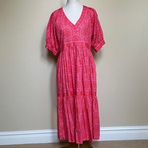 Classic Gretchen Scott Designs Vivid Pink Midi Dress With Pockets